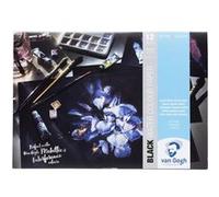 Bloc de papier aquarelle Van Gogh A4 21x29,7cm 360g 12 feuilles noires