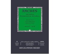 Arches – Bloc papier Aquarelle 300 g/m² 29,7x42 cm – 12 feuilles, grain fin, blanc naturel