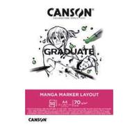 Canson-Infinity Bloc Graduate Manga Marker Layout – 50 feuilles A3 70 g/m² – Extra blanc