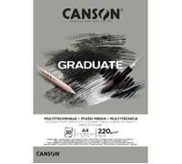 Bloc de papier - CANSON - Graduate Mixed Media - 30 feuilles - A4 - Gris