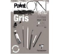 Clairefontaine 975809c - Un Bloc Encollé De Papier Dessin Paint'on 30 Feuilles De Papier Gris 21x29,7 Cm 250g
