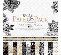 Bloc de papier de scrapbooking vintage de 30,5 x 30,5 cm - 27 feuilles d'or papillon noir origami pour découpage - Fournitures pour art, journal, emballage de cartes, travaux manuels, album photo