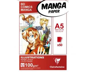 Bloc de papier Layout MANGA ILLUSTRATIONS, A5