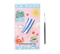 Bloc de peinture aquarelle 7,48 x 3,94 pouces Mini bloc de peinture avec 1 pinceau Portable DIYS Pocket Aquarelle-BON