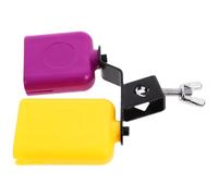 Bloc de Percussion Cloche à Vache Haut Bas pour Batterie, Jaune Pourpre | Métal Abs, Finition Soignée, Son Clair, Accessoire pour Ensemble de Tambours, Usage Musical
