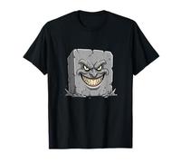 Bloc de Pierre Effrayant en colère avec Visage Souriant maléfique T-Shirt