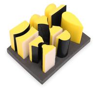 Bloc de Ponçage, 9 Pièces Manuel à Crochet et Boucle en Forme de Souris Ensemble, Tampon à Main avec Crochet et Boucle Forme Convexe et Concave pour le Travail du Bois, la Restauration de Meubles