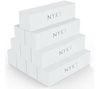 Bloc de ponçage de tampon à ongles blanc - (Paquet de 10) Fichier de tampon de clouage de qualité professionnelle NYK1 pour le limage des ongles en gel, naturels, à la gomme laque ou acryl