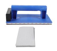 Bloc de Ponçage Manuel LED avec Papier Abrasif Grain 120 pour Plâtre | Éclairage Périphérique sans Ombres, Plastique Bleu, Réglage Inclinable et Rotatif, Fixation sur Établi, Ateliers Domestiques
