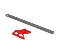 Bloc de positionnement en acier avec traceur d'angle 300 mm pour travaux du bois et projets de bricolage, bords lisses, échelle résistante à l'usure, construction en alliage d'aluminium et en acier