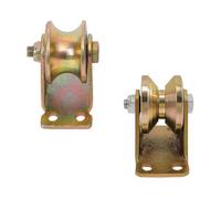 Bloc de poulie à rainure V/U avec support, roulette rigide robuste pour cordes, portails coulissants, utilisation industrielle et extérieure, capacité de 440 lb 4 pcs 4"(100mm-V)