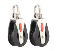 Bloc de poulie simple avec grille rotative pour gréement de voilier et applications marines Construction en nylon prend en charge une ligne jusqu'à 12 mm (2 pièces)