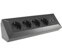 ChiliTec Bloc de prises Prise d'angle 4 prises 2x USB-A 3.1A Anthracite