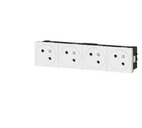 Bloc de prise de courant quadruple 16A 2P+T Legrand Mosaic surface
