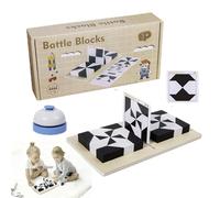 Bloc De Puzzle Caché en Bois, Blocs De Construction en Bois 3D pour Enfant, Jeu D'entraînement À La Pensée Logique, Jeu Puzzle Blocs Cachés Bicolore Noir Et Blanc, Battle Blocks Hidden Games