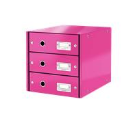 Bloc de Rangement pour Bureau 3 tiroirs A4 Wow - Rose