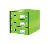 Leitz Bloc de Classement A4, 3 Tiroirs, Click & Store, WOW, Vert, 60480054