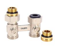 Bloc de robinet double avec raccord EK (raccord Eurocône), adaptateur 3/4" EK-3/4" IG] vers filetage extérieur 1/2" inclus