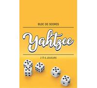 Bloc de scores - Yahtzee - 2 à 6 joueurs: 100 feuilles de points et règles du jeu incluses | 15.24x22.8 cm | Couverture souple et finition mate