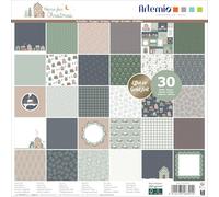 Bloc de scrapbooking Artemio Home for Christmas, L 30,5 x l 30,5 cm, 150 g/m², papier de bricolage pour hobbies et comme cadeau, papier décoratif double face