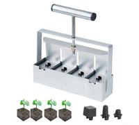 Bloc de sol manuel en acier argenté 21 x 16 x 6 cm 13 pièces Formation efficace des blocs de sol Compression uniforme pour jardinage débutants experts soutient les relations durables
