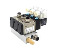 Bloc de Stations d'électrovanne normalement ouvert, avec collecteur Base raccord silencieux, DC12v DC24v AC110v AC220v(Dc12v 6mm Fittings)