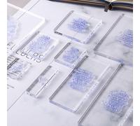 Bloc De Tampons En Acrylique Transparent Épais, Tampons Transparents, Lignes De Grille Gravées Au Laser, Bricolage, Scrapbooking, Album Photo, Artisanat