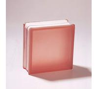 Bloc de verre Lux Glass rose lisse satiné 2 faces 19 x 19 x 8 cm Unité de vente 1 boîte de 6 pièces