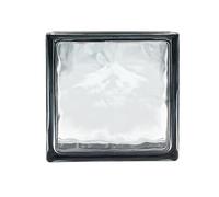 Bloc de verre réfléchissant ondulé couleur noire | cm 19 x 19 x 8 | Unité de vente 1 boîte de 6 pièces | Euro/pcs. 5,50