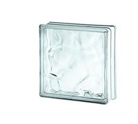 Bloc de verre Smart Wave Ondulé Transparent | cm 24 x 24 x 8 | Unité de vente 1 boîte de 4 pièces