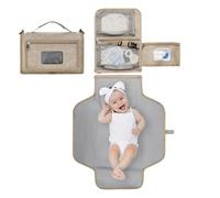 Bloc de voyage portable - Tapis de couches léger avec compartiments de rangement, design léger pour les soins des nouveau-nés, se glisse dans les poches, fixé à des bretelles, idéal pour les mamans en
