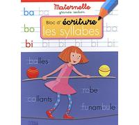 Bloc d'écriture maternelle grande section - Les syllabes - dès 5 ans