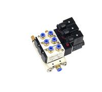 Bloc d'électrovanne électromagnétique multi-options 4V210-08, avec collecteur de Base de raccord de silencieux, DC 12v 24v AC 110v 220v 2 à 6 voies(4 Row 10mm Fitting,AC110V)