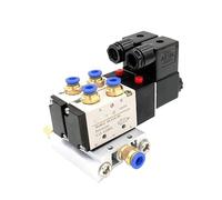 Bloc d'électrovanne pneumatique 12/24V DC 110/220V AC, option multiple 4V210-08, avec collecteur de Base de raccord de silencieux, 2/3/4/6 voies(2 Row 6mm fitting,DC24V)