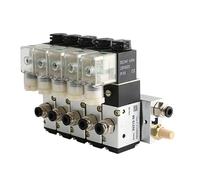 Bloc d'électrovanne pneumatique 220V 24V, option multiple 3V210-08, avec collecteur de Base de raccord de silencieux, 2/3/4/5 rangées 3 ports(4 Row 8mm fitting,DC24V)