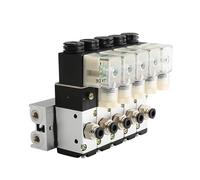 Bloc d'électrovanne pneumatique 220V 24V, option multiple 3V210-08, avec collecteur de Base de raccord de silencieux, 3/4/5/6 rangées 3 ports(5 Row 6mm fitting,AC220V)