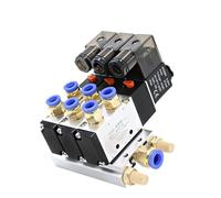 Bloc d'électrovanne pneumatique Multi Option 4V210-08 avec collecteur de Base de raccord de silencieux 2/3/4/6 voies(5 Row 6mm fitting,DC24V)