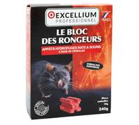 Bloc des Rongeurs Appâts Rats et Souris 240g EXCELLIUM PROFESSIONNEL
