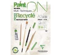 Bloc dessin A3 PaintOn Clairefontaine papier blanc 100% recyclé Blanc