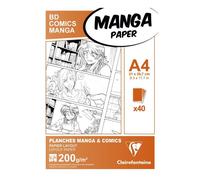 Bloc dessin - A4 21 x 29,7cm - BD Comics Manga - Papier layout - Clairefontaine