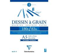 Bloc dessin - CLAIREFONTAINE - 14,8x21 cm - 180 grammes - 30 feuilles - Blanc