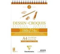 Bloc dessin croquis spirale a4 - 160g - 35 feuilles - clairefontaine G