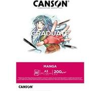 Bloc - Dessin - Manga - A3 - 30 feuilles - 200g - Papier blanc et lisse - Canson Graduate Blanc