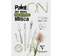 Clairefontaine – Bloc collé PaintON Misca – Papier multi-techniques grain léger 250 g A3