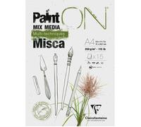 Clairefontaine Bloc collé PaintON Misca – A4 15 feuilles 250 g/m² Multi-techniques Blanc