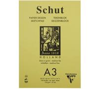 Bloc Dessin Schut Clairefontaine Papier Petit Grain Blanc A3 100 Feuilles