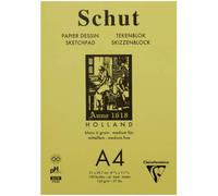 Bloc dessin Schut Clairefontaine papier petit grain blanc A4 100 feuilles