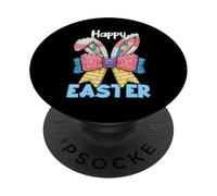 Bloc d'oreille Lapin Happy Easter Brique de Construction de Pâques PopSockets PopGrip Adhésif