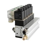 Bloc Électrovanne Pneumatique 220 V 24 V Multi-options 3V210-08 Avec Silencieux, Collecteur De Base 2/3/4/5/6 Rangées, 3 Ports(4 Row 6mm fitting)
