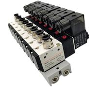 Bloc électrovanne pneumatique 3V210-08 avec silencieux, collecteur de base 2/3/4/5/6 3 ports, 1 pièce(3 Row 6mm fitting,DC24V)